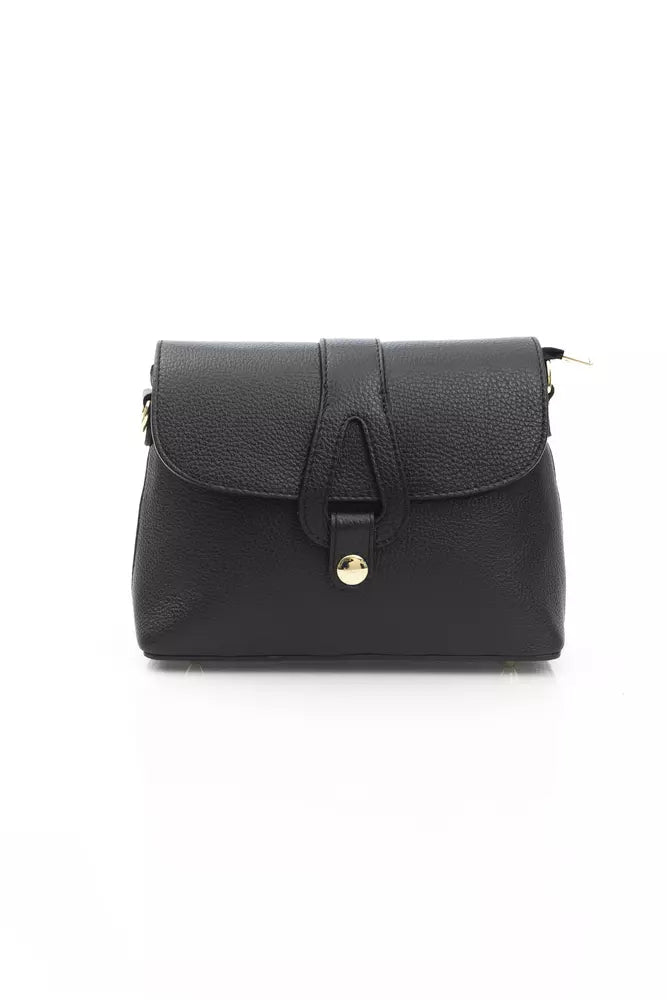 Baldinini Trend Black Cow Leather Women Crossbody Bag