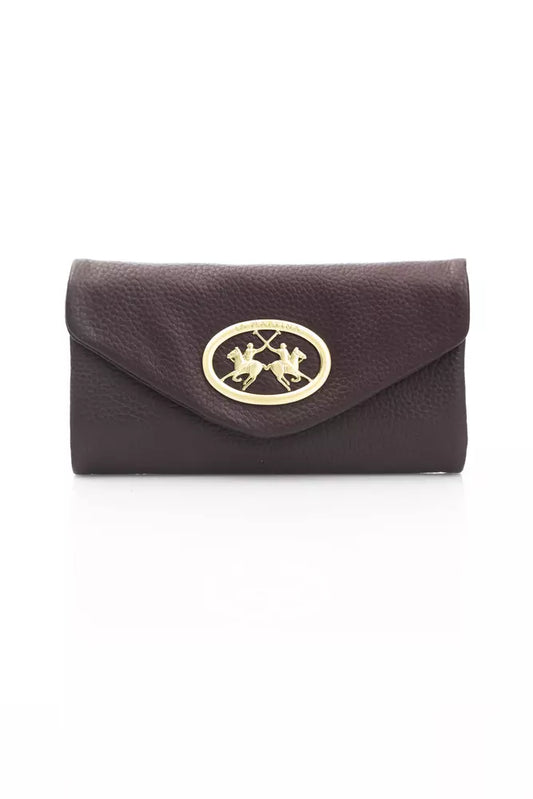 La Martina Black Leather Women Wallet