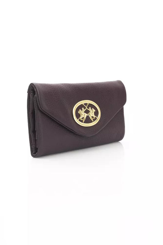 La Martina Black Leather Women Wallet