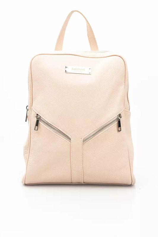 Baldinini Trend Pink Leather Women Backpack