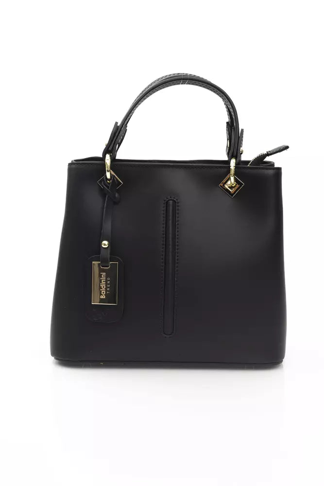 Baldinini Trend Black Cow Leather Women Handbag