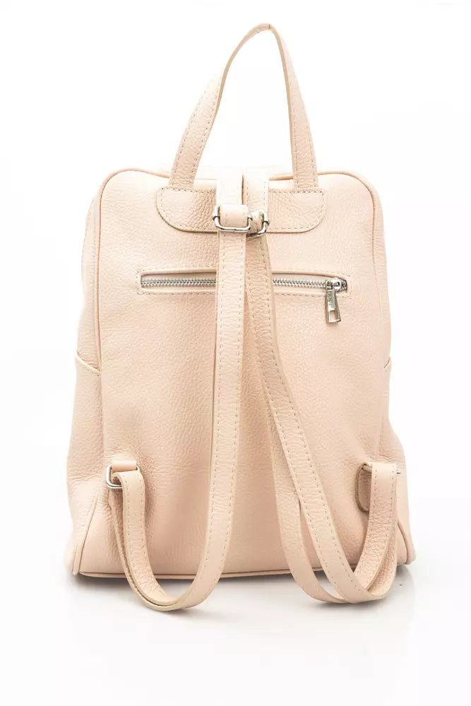 Baldinini Trend Pink Leather Women Backpack