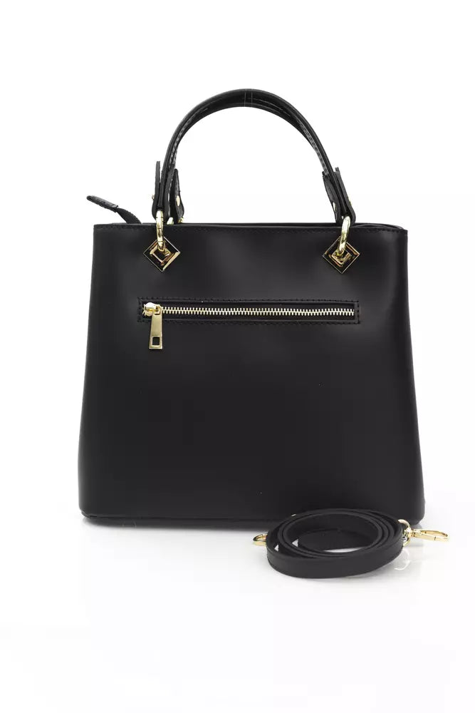 Baldinini Trend Black Cow Leather Women Handbag