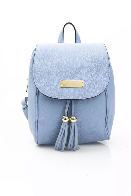 Baldinini Trend Light-Blue Cow Leather Women Backpack