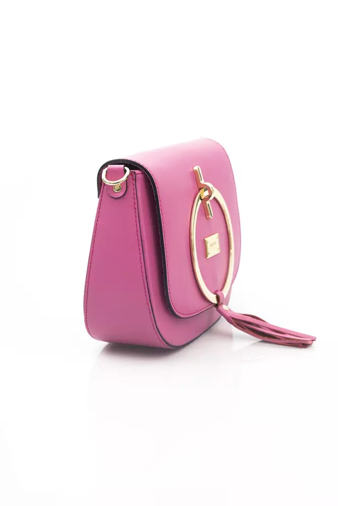 Baldinini Trend Pink Leather Women Crossbody Bag