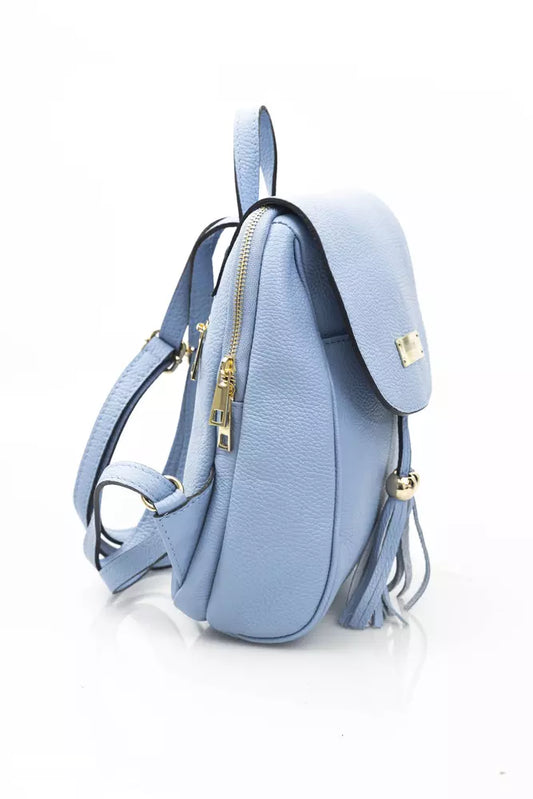 Baldinini Trend Light-Blue Cow Leather Women Backpack