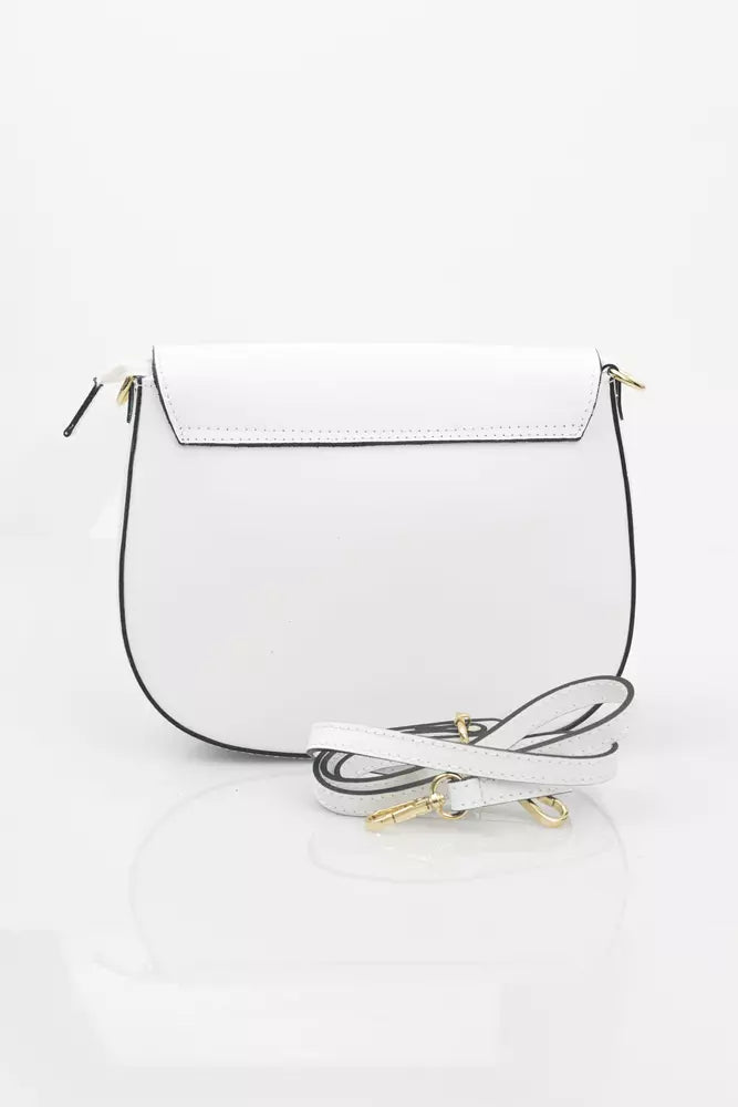 Baldinini Trend White Leather Women Crossbody Bag