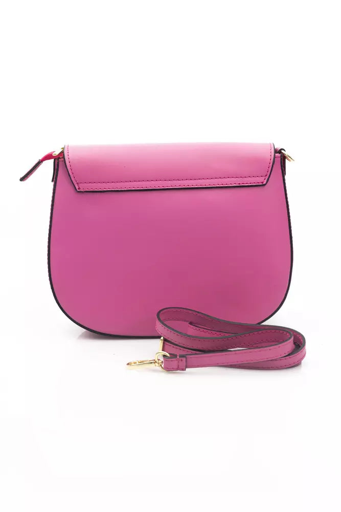 Baldinini Trend Pink Leather Women Crossbody Bag