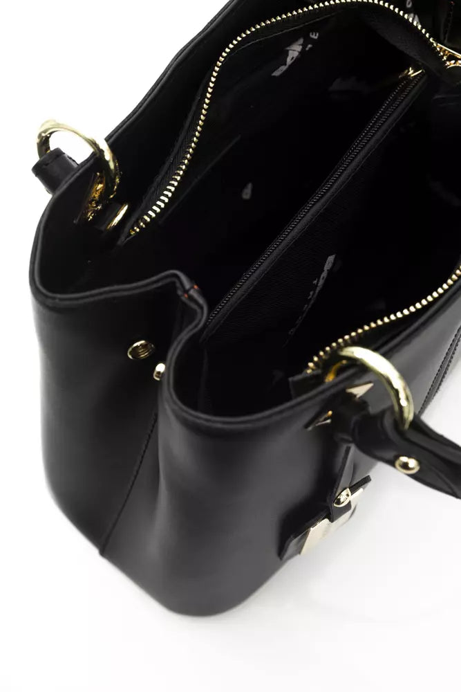 Baldinini Trend Black Cow Leather Women Handbag