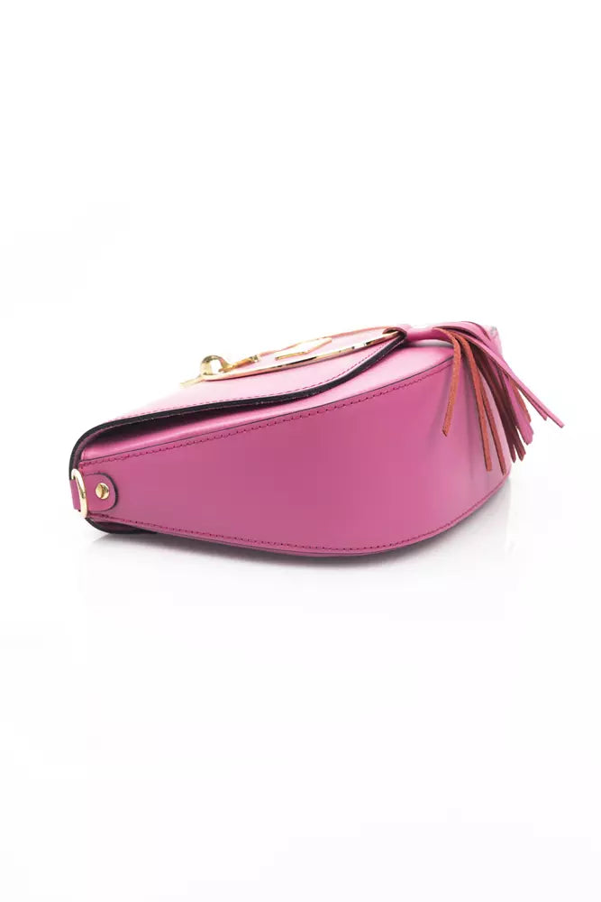 Baldinini Trend Pink Leather Women Crossbody Bag