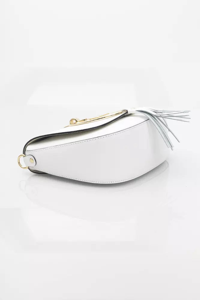 Baldinini Trend White Leather Women Crossbody Bag