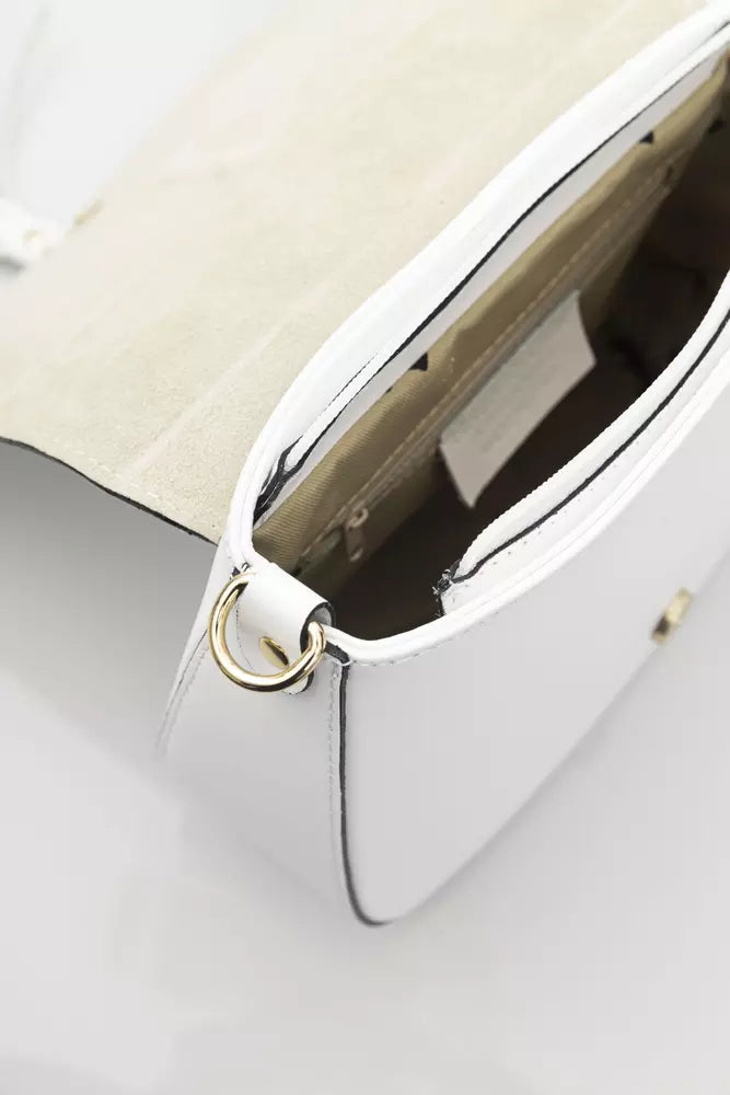 Baldinini Trend White Leather Women Crossbody Bag