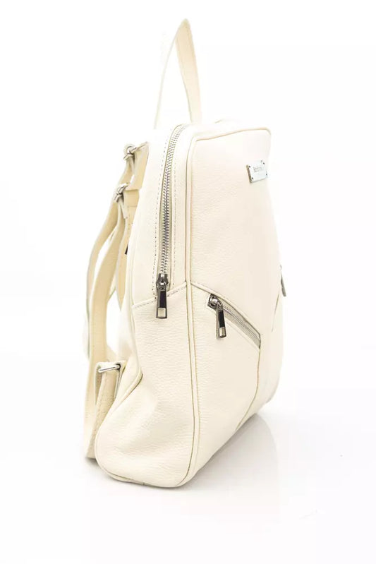 Baldinini Trend Beige Cow Leather Women Backpack