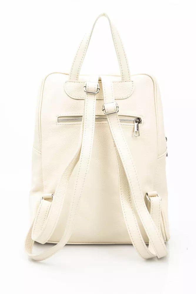 Baldinini Trend Beige Cow Leather Women Backpack