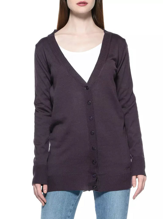 Ungaro Fever Violet Wool Women Cardigan