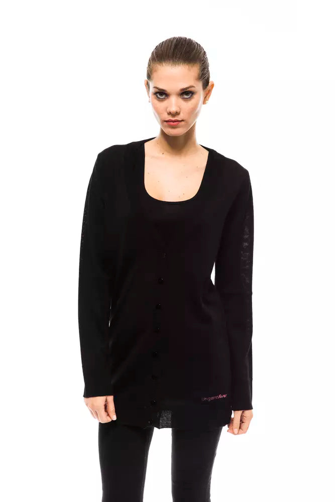 Ungaro Fever Black Wool Women Cardigan