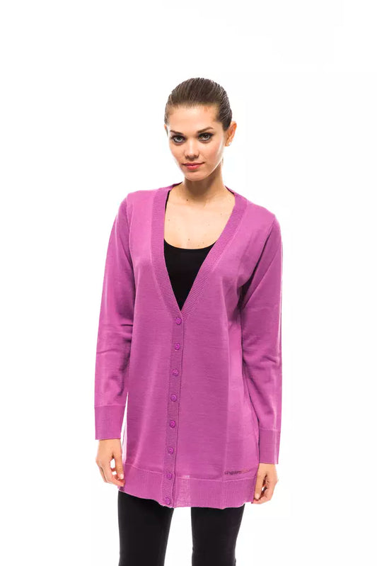 Ungaro Fever Violet Wool Women Cardigan