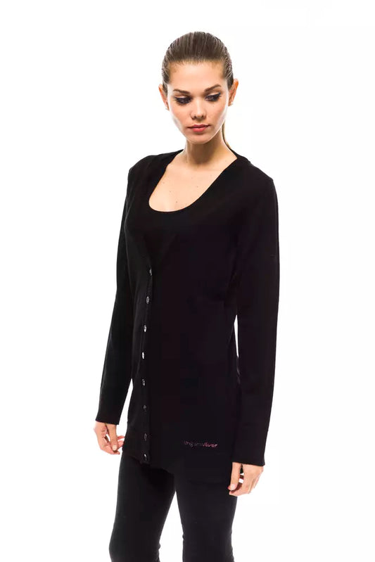 Ungaro Fever Black Wool Women Cardigan