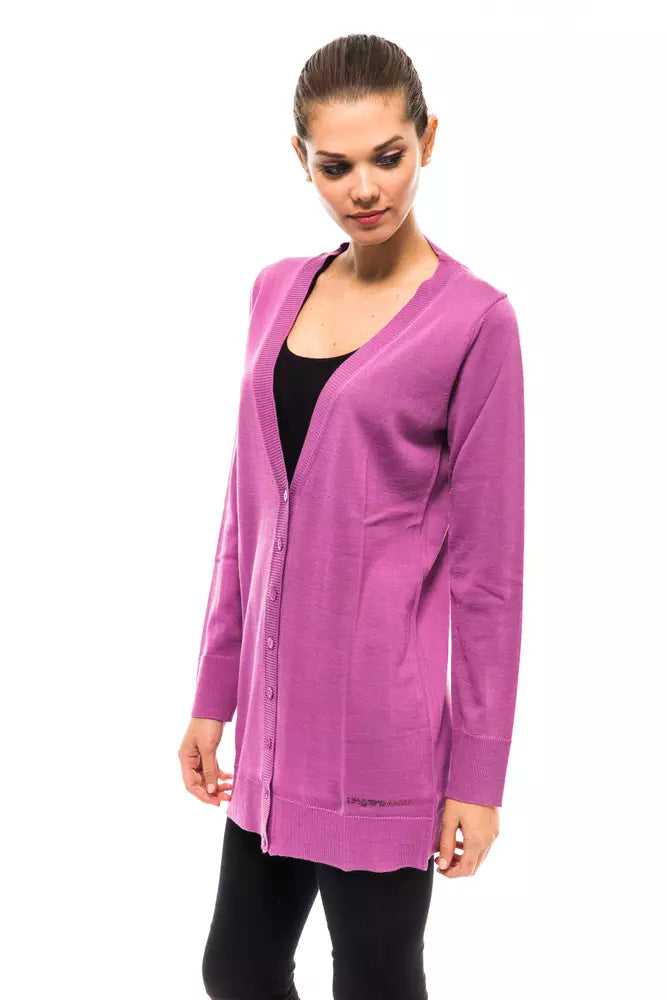 Ungaro Fever Violet Wool Women Cardigan