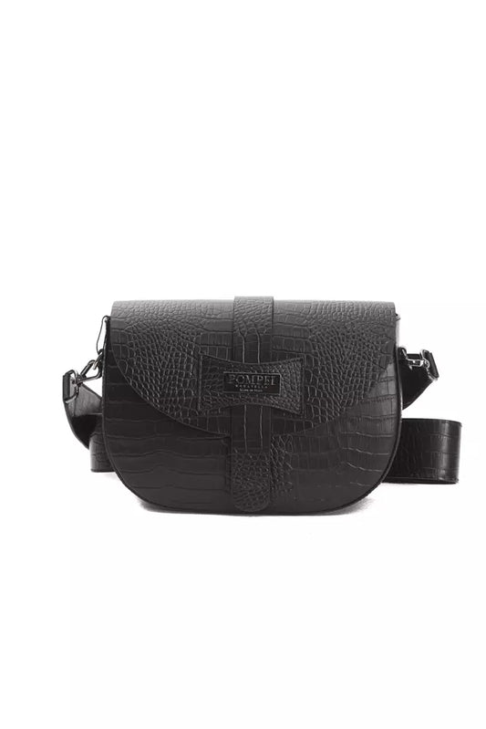 Pompei Donatella Black Leather Women Crossbody