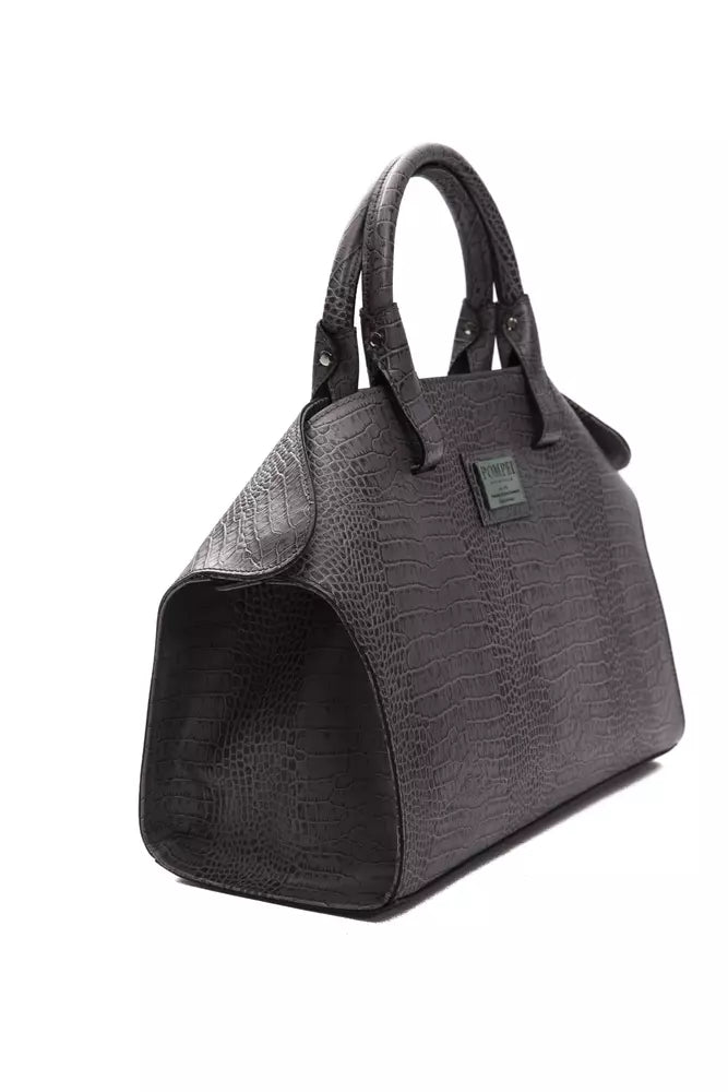 Pompei Donatella Gray Leather Women Handbag