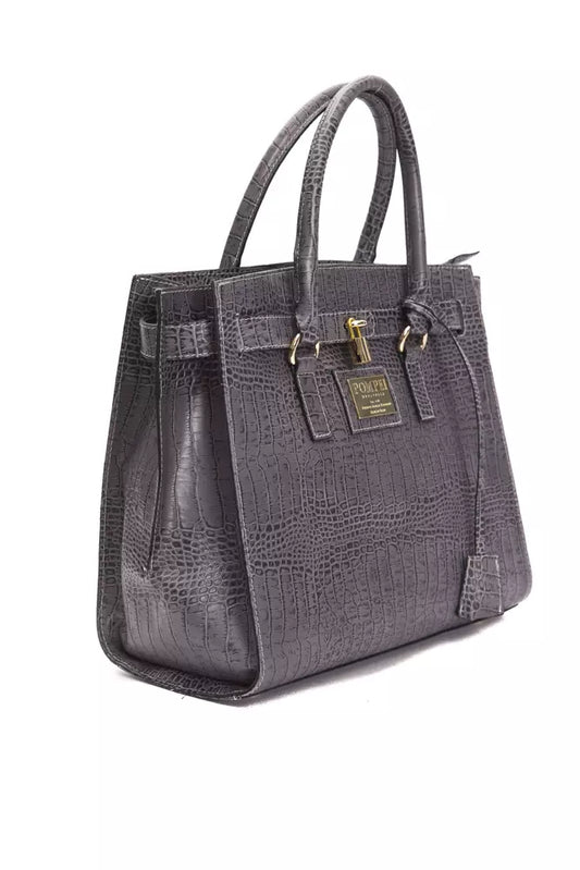 Pompei Donatella Gray Leather Women Handbag