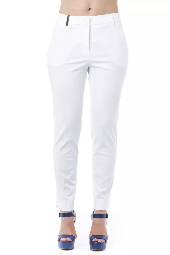 Peserico White Cotton Women's Trouser