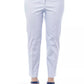 Peserico Light-Blue Cotton Women Trouser