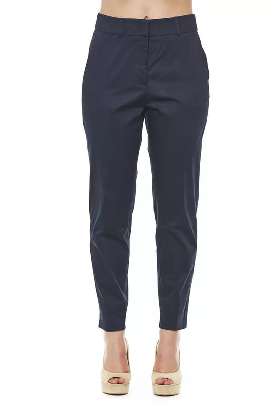 Peserico Blue Cotton Women Trouser