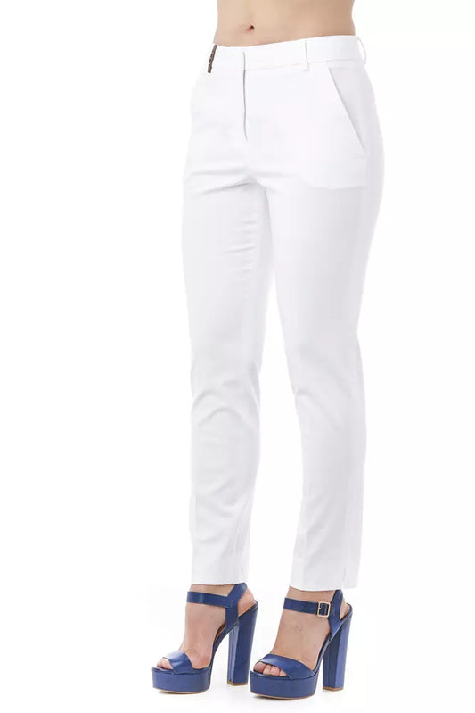 Peserico White Cotton Women's Trouser