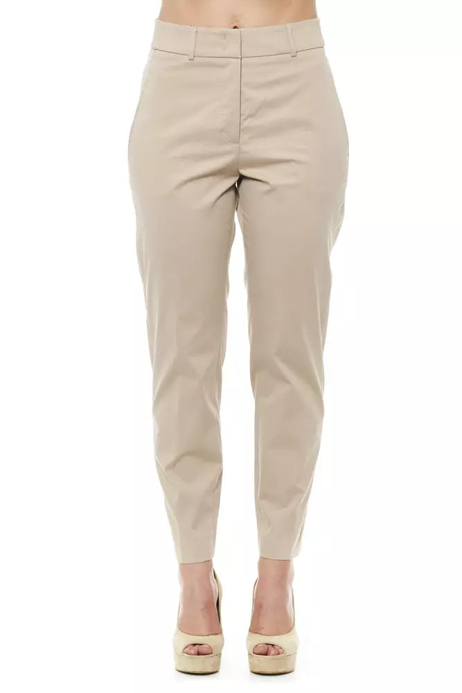 Peserico Beige Cotton Women Trouser