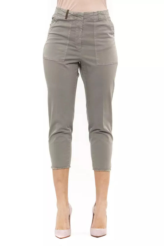 Peserico Green Cotton Women Trouser