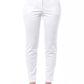 Peserico White Cotton Women's High-Waist Trouser