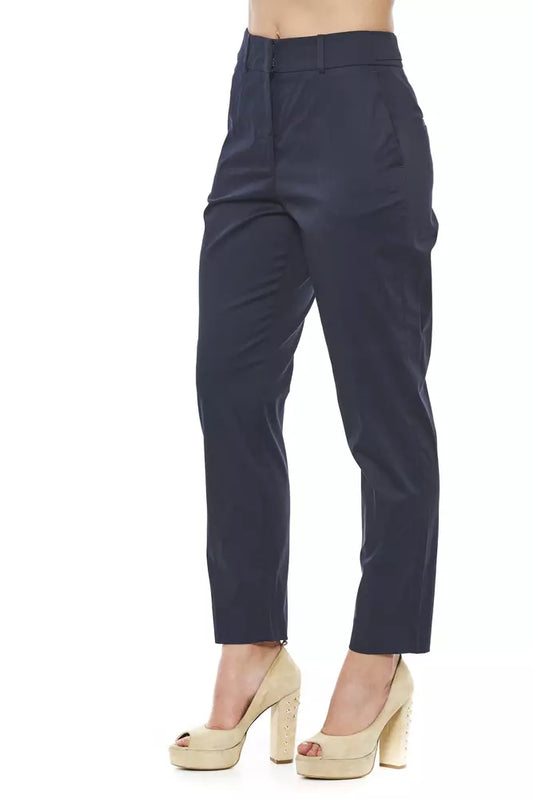 Peserico Blue Cotton Women Trouser