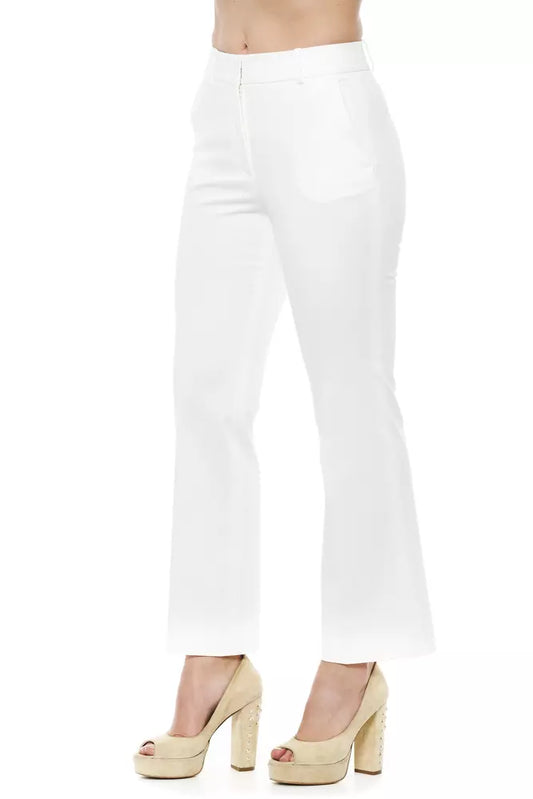 Peserico White Cotton Women Trouser