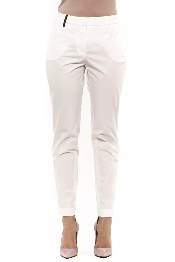 Peserico White Cotton Women Pants