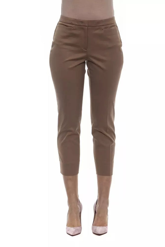 Peserico Beige Cotton Women Ankle Pant