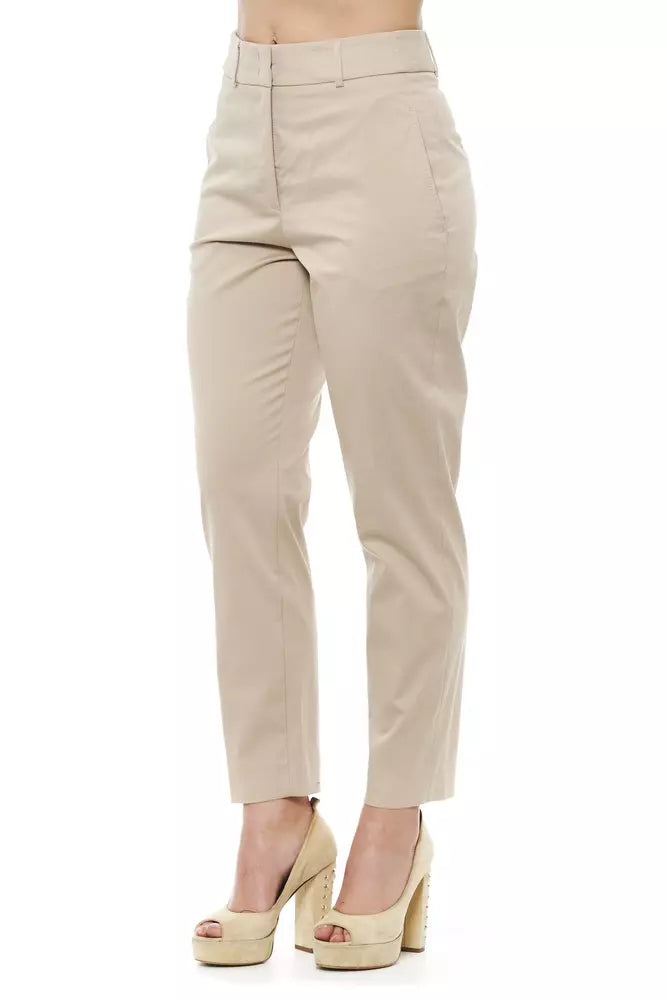 Peserico Beige Cotton Women Trouser