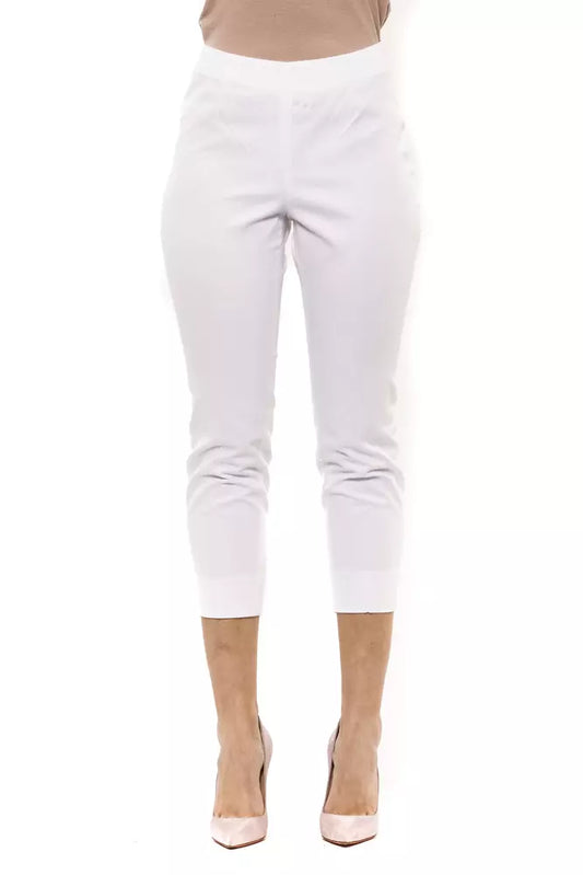 Peserico White Cotton Women Ankle Pant