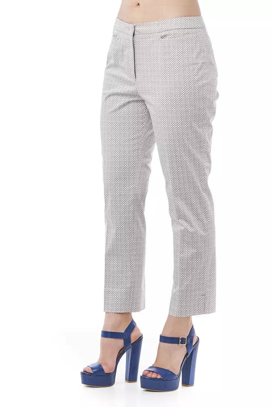 Peserico White Cotton Women Trouser