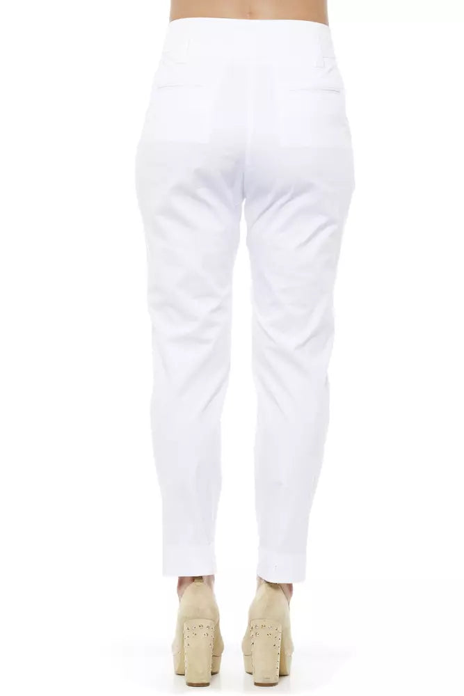 Peserico White Cotton Women Trouser