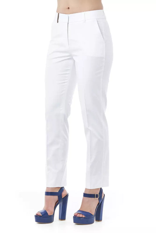 Peserico White Cotton Women Pant