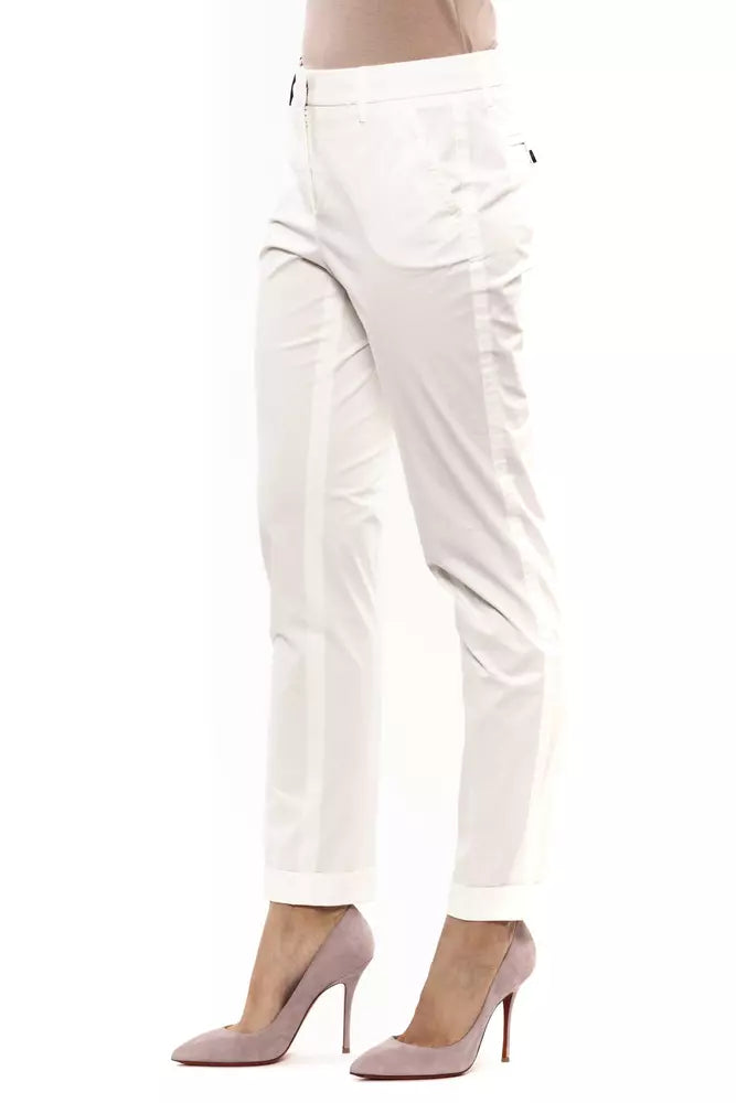 Peserico White Cotton Women Pants