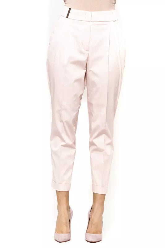 Peserico Pink Cotton Women Trouser