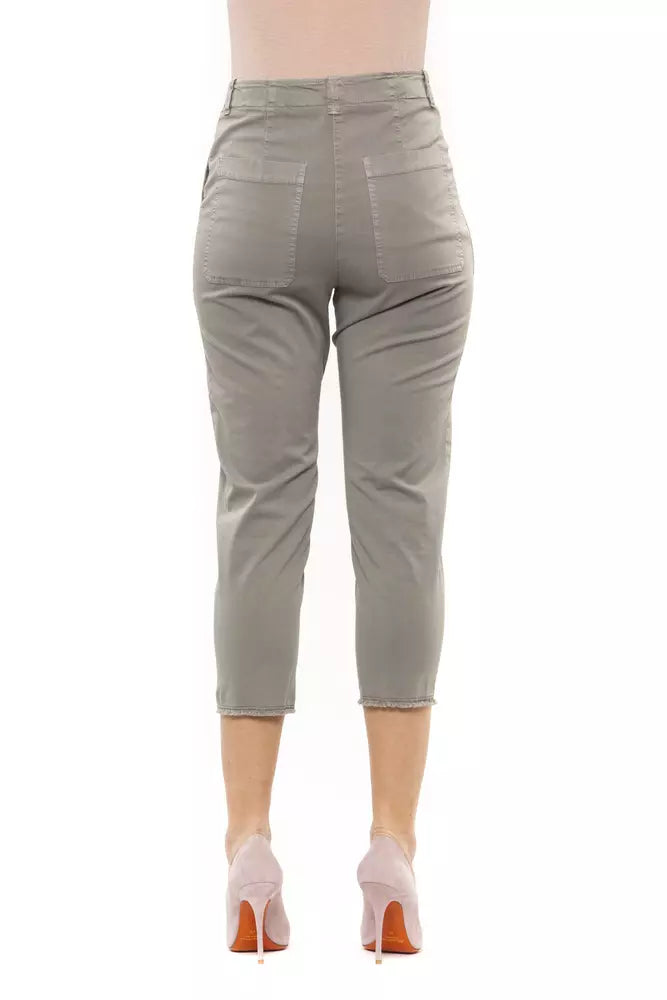 Peserico Green Cotton Women Trouser