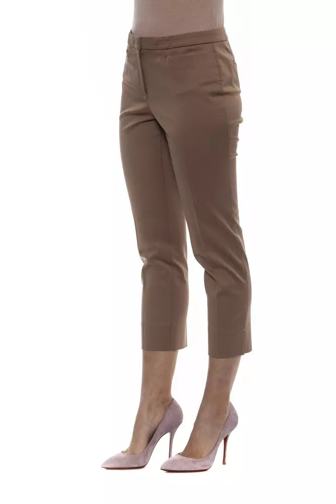 Peserico Beige Cotton Women Ankle Pant