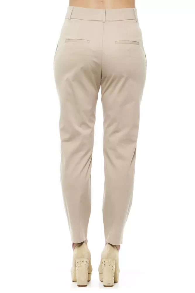 Peserico Beige Cotton Women Trouser