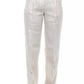 Peserico White Flax Women Palazzo Pant