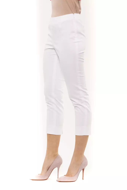 Peserico White Cotton Women Ankle Pant