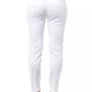 Peserico White Cotton Women's High-Waist Trouser